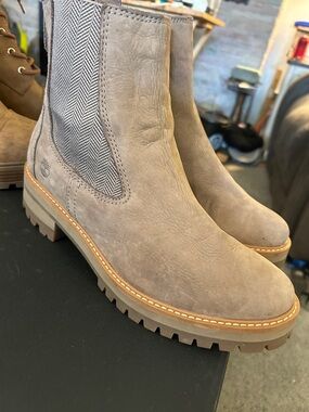 Timberland Taupe Suede Chelsea Lug Ankle Boots